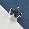 304 Stainless Steel Open Cuff Rings for Women RJEW-A079-09A-P-3