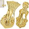 2Pcs 2 Styles Alloy Hand Shaped Bookmark Clip AJEW-CP0006-93-1