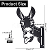 Iron Peeping Donkey Metal Art Farm Garden Decor DJEW-WH0063-05-2