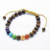 Natural Tiger Eye Braided Bead Bracelets BJEW-F276-G02-1