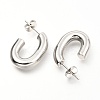 Tarnish Resistant 201 Stainless Steel Half Hoop Earrings EJEW-C501-16P-A-2