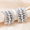 C-Shaped Brass Micro Pave Clear Cubic Zirconia Cuff Earrings EJEW-Z111-02P-3