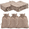 Polyester Imitation Burlap Packing Pouches Drawstring Bags ABAG-BBC0001-02B-01-1