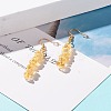 Natural Citrine Chip Beaded Dangle Earrings EJEW-JE04788-10-2
