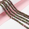 Dyed Natural Sesame Jasper/Kiwi Jasper Rondelle Beads Strands G-E316-A05-2