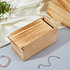 4Pcs Pine Wood Storage Boxes with Sliding Lid CON-FH0001-58-4