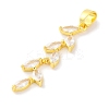 Rack Plating Brass Micro Pave Cubic Zirconia Pendants KK-F881-01G-2