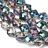Electroplate Transparent Glass Beads Strands GL-CBA7A17-02A-13-2