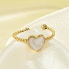 304 Stainless Steel Enamel Cuff Rings for Women RJEW-G338-04G-01-3