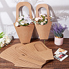 24Pcs 2 Styles Portable Kraft Paper Flower Gift Bags CARB-NB0001-10-4