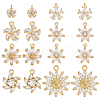 16Pcs 8 Styles Brass Pave Clear Cubic Zirconia Pendants KK-PH0012-76-1