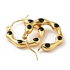 Ion Plating(IP) 304 Stainless Steel Hexagon Hoop Earrings with Enamel for Women EJEW-G293-17D-G-3