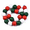 Halloween Spray Painted Natural Wood Beads Strands WOOD-S053-55C-2