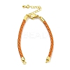 Leather Braided Cord Link Bracelets MAK-K022-01G-04-1