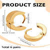 6 Pairs 304 Stainless Steel Huggie Hoop Earrings EJEW-LP0001-07-2
