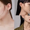 4Pair 4 Style Safety Pin & Ring 304 Stainless Steel Hoop Earrings for Women EJEW-SZ0001-84-3