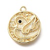 Brass Micro Pave Cubic Zirconia Pendants KK-Q035-16B-G-1