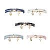 2Pcs 2 Style Natural Gemstone & Lampwork Evil Eye Beaded Stretch Bracelets Set BJEW-JB09030-1