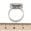 Square 304 Stainless Steel Enamel Finger Rings for Women RJEW-G355-06P-02-5
