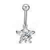 Clear Cubic Zirconia Belly Button Rings WG9960A-15-1
