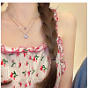 Butterfly Alloy Crystal Rhinestone Pendant Double Layer Necklaces for Women WGB64F3-01-1