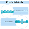 10Pcs 10 Style Natural Lava Rock & Dyed Synthetic Turquoise Cross Beaded Stretch Bracelets Set BJEW-AN0001-76-3