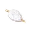 Natural Keshi Pearl Connector Charms PALLOY-JF04243-03-4