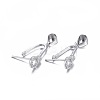 Anti-Tarnish Rhodium Plated 925 Sterling Silver Pendant Bails STER-L058-015P-3
