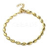 304 Stainless Steel Coffee Bean Link Chain Bracelets for Women BJEW-G712-02G-1