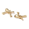 Brass Micro Pave Clear Cubic Zirconia Connector Charms KK-A259-37G-2