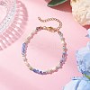Natural Blue Agate Beaded Bracelets BJEW-JB11763-02-1