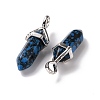 Synthetic Blue Hubei Turquoise Pointed Pendants G-K329-07P-3