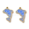 Ion Plating(IP) 304 Stainless Steel Enamel Pendants STAS-M102-12A-G-1