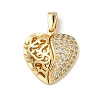 Brass Micro Pave Cubic Zirconia Openable Pendants KK-Z143-04G-03-1