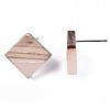 Transparent Resin & Wood Stud Earrings EJEW-N017-005A-A05-2