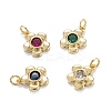 Brass Cubic Zirconia Charms KK-G399-06-1