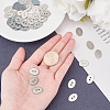 2-Hole Flat Oval 304 Stainless Steel Sewing Buttons for Bracelet Making STAS-UN0011-51P-3