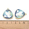 Printed Style 304 Stainless Steel Triangle with Dove Pendants STAS-T071-28A-G-3