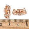 Brass Clear Cubic Zirconia Fold Over Clasps KK-Q019-07RG-3