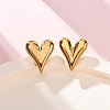 Ion Plating(IP) 304 Stainless Steel Heart Stud Earrings for Women X-EJEW-F300-09G-1