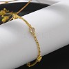 Brass Micro Pave Clear Cubic Zirconia Link Bracelets BJEW-U020-12G-4