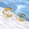 Brass Twist Hoop Earrings EJEW-R025-30G-2
