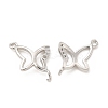 Rack Plating Brass Micro Pave Clear Cubic Zirconia Connector Charms KK-E081-04P-1