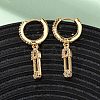 Safety Pin Brass Micro Pave Cubic Zirconia Hoop Earrings EJEW-F384-15G-01-1