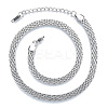 Non-Tarnish 304 Stainless Steel Mesh Chains Necklace for Men Women LS-NJEW-N052-03P-1