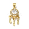 Rack Plating Brass Micro Pave Cubic Zirconia Pendants KK-G500-28G-05-1