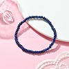 Natural Lapis Lazuli Flat Round Beaded Stretch Bracelets for Women BJEW-JB09717-05-2