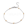 304 Stainless Steel Round Snake Chain Anklets AJEW-G024-13A-1