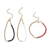 3Pcs 3 Colors 304 Stainless Steel Wheat Chains with Nylon Cord Mixed Chain Bracelet Sets BJEW-JB13288-2