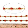 Brass Glass Oval Link Chains CHC-R001-02G-01-2